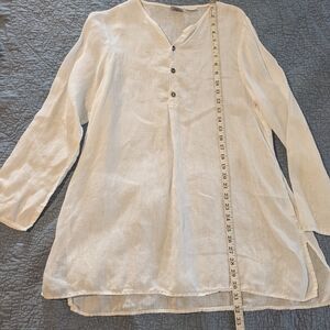 White Linen Tunic Top